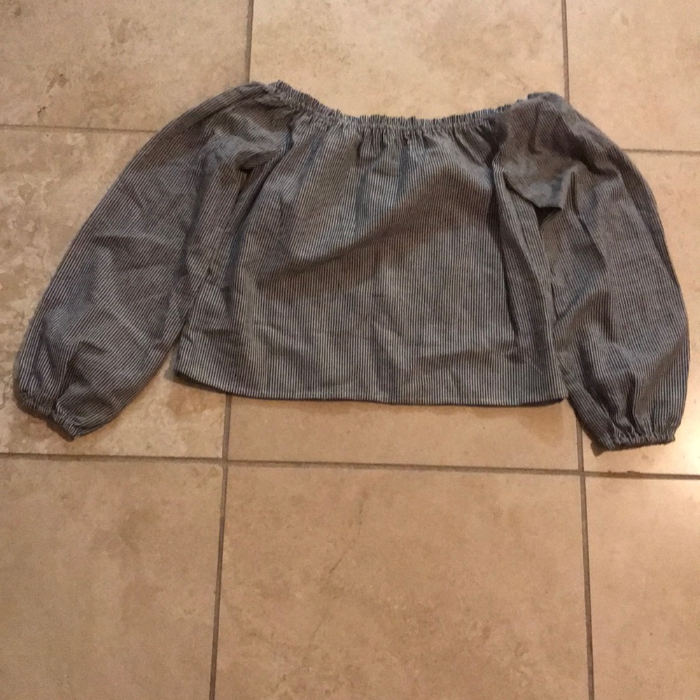 Brandy Melville Theia Top in Navy/White Stripe